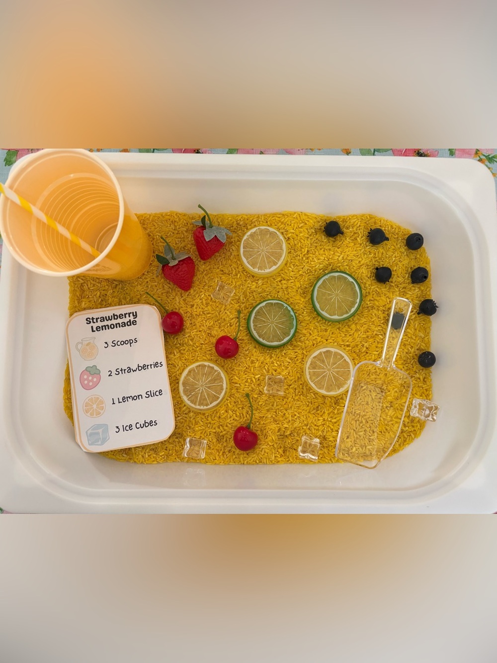 Lemonade Sensory Bin